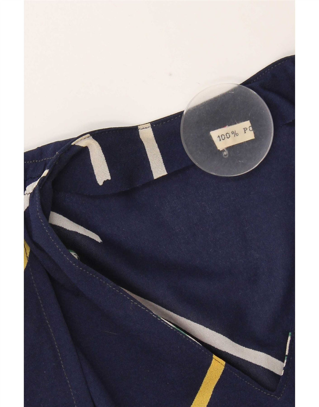 Vintage Damen A-Linie Kleid IT 42 Medium Marineblau gestreift Polyester