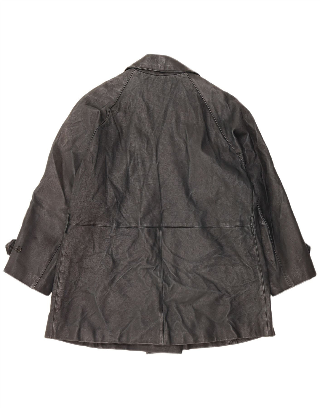 Vintage Damen übergroße zweireihige Jacke IT 42 Mittelschwarzes Leder