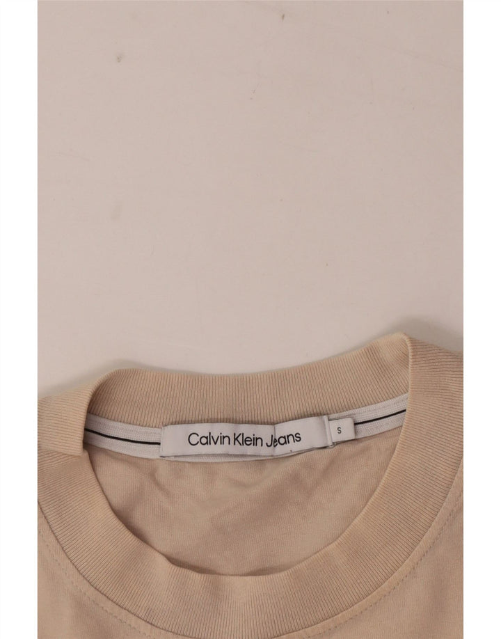 Calvin Klein Jeans Herren T-Shirt Top Small Beige