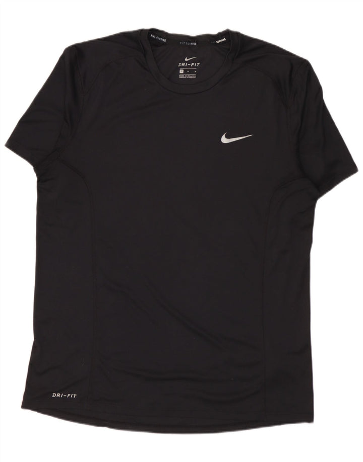 Nike Herren Dri Fit T-Shirt Top Medium Schwarz Polyester