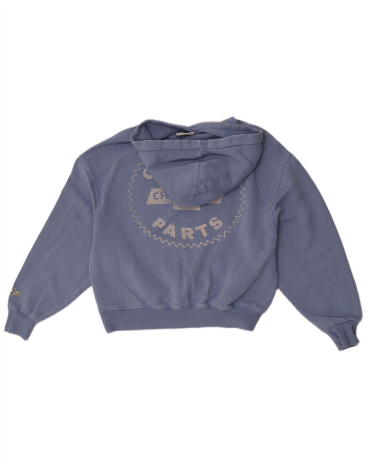 Pull & Bear Damen-Kapuzenpullover mit Grafik, übergroß, UK 6, XS, Blau, Baumwolle