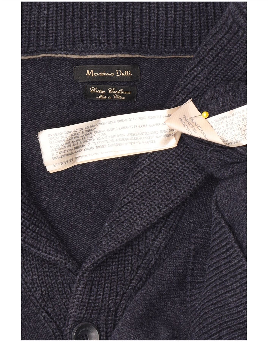 Massimo Dutti Herren-Strickjacke aus mittelblauer Baumwolle