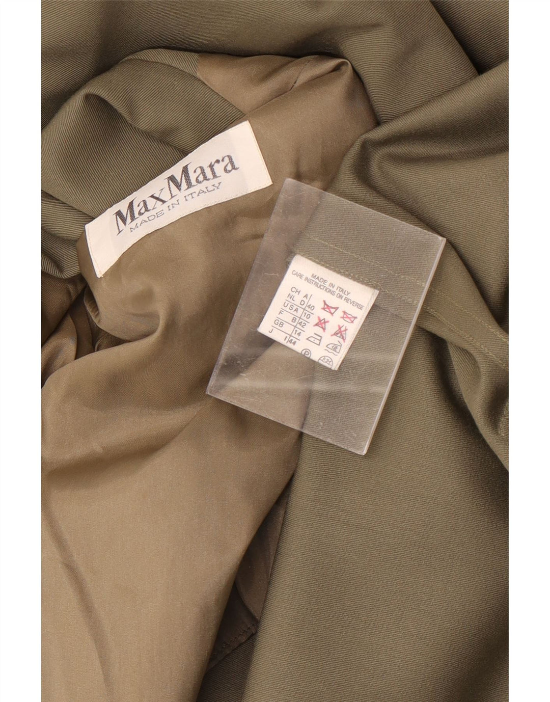 Max Mara Damen Übergroßer Mantel UK 14 Große Khaki-Wolle