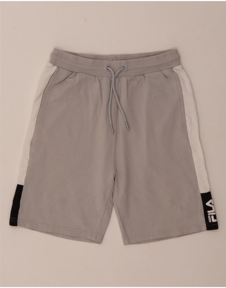 FILA Sportshorts für Jungen, 13–14 Jahre, graue Colourblock-Baumwolle
