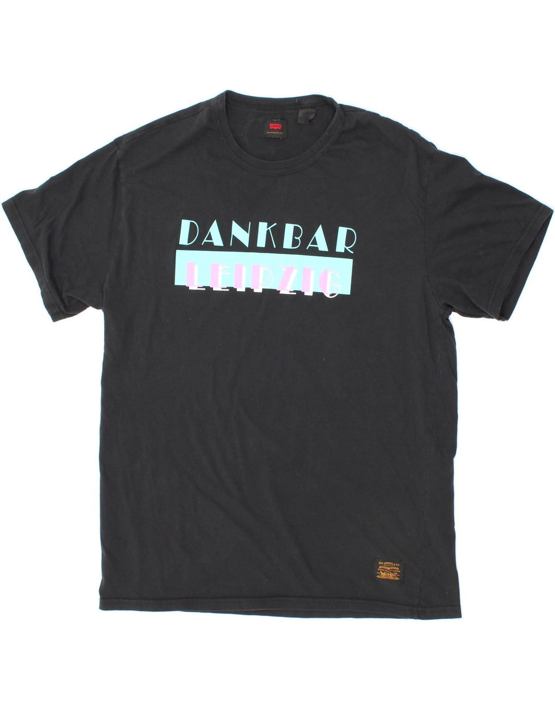 LEVI'S Mens Graphic T-Shirt Top Medium Black Cotton Vintage Levi's and Second-Hand Levi's from Messina Hembry 