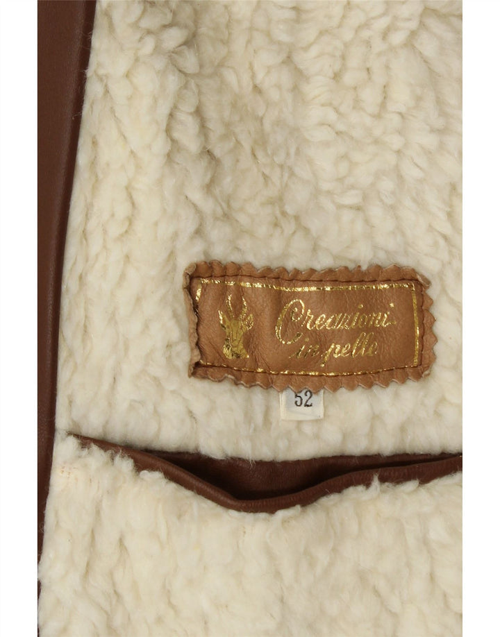 VINTAGE Womens Leather Jacket UK 38 Medium Brown Leather Vintage Vintage and Second-Hand Vintage from Messina Hembry 