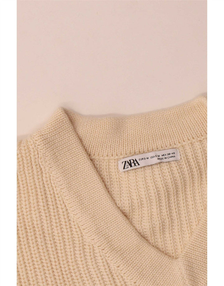Zara Herren Relaxed Fit Weste Tank Top Mittelbeige Baumwolle