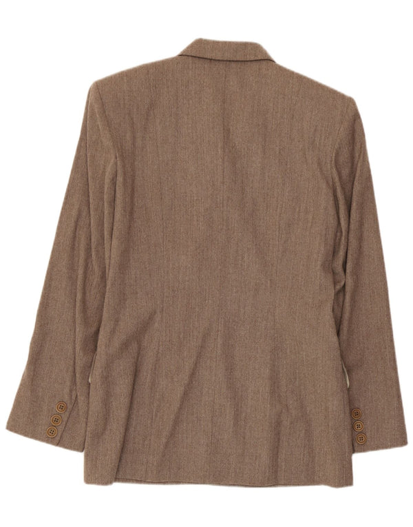 Vintage Damen Zweireiher Blazer Jacke IT 42 Mittelbeige Wolle