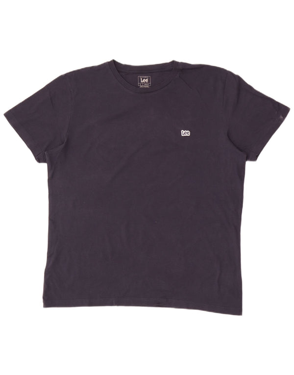 Lee Mens Regular Fit T-Shirt Top Large Navy Blue Cotton