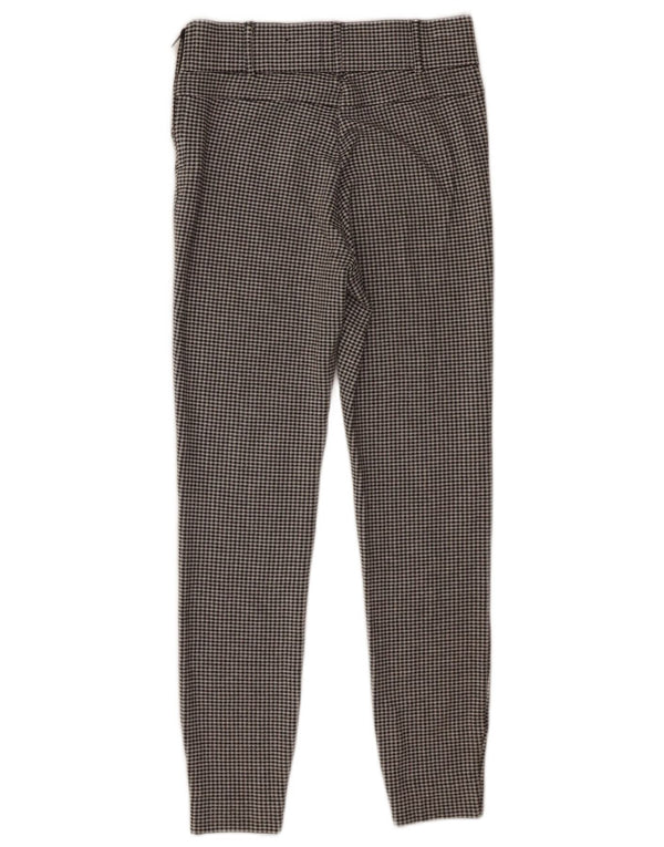 Schmale Freizeithose für Damen von Zara, Größe S, W26, L26, Viskose mit schwarzem Karomuster