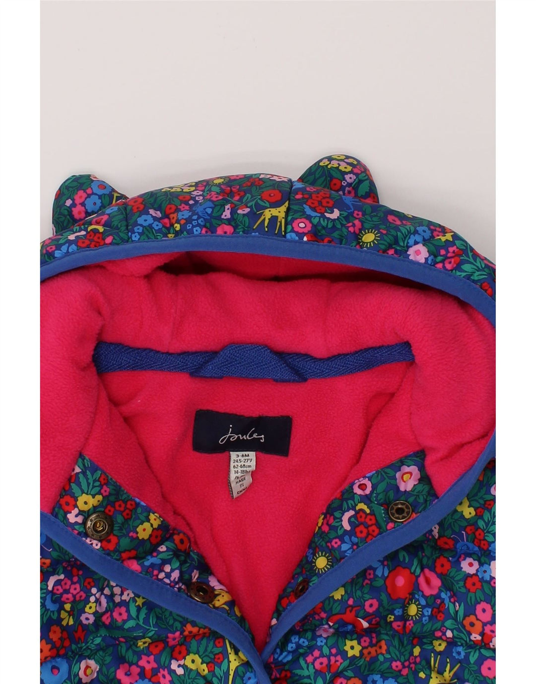 JOULES Baby-Mädchen-Jacke mit Kapuze, 3–6 Monate, mehrfarbig, Blumenmuster