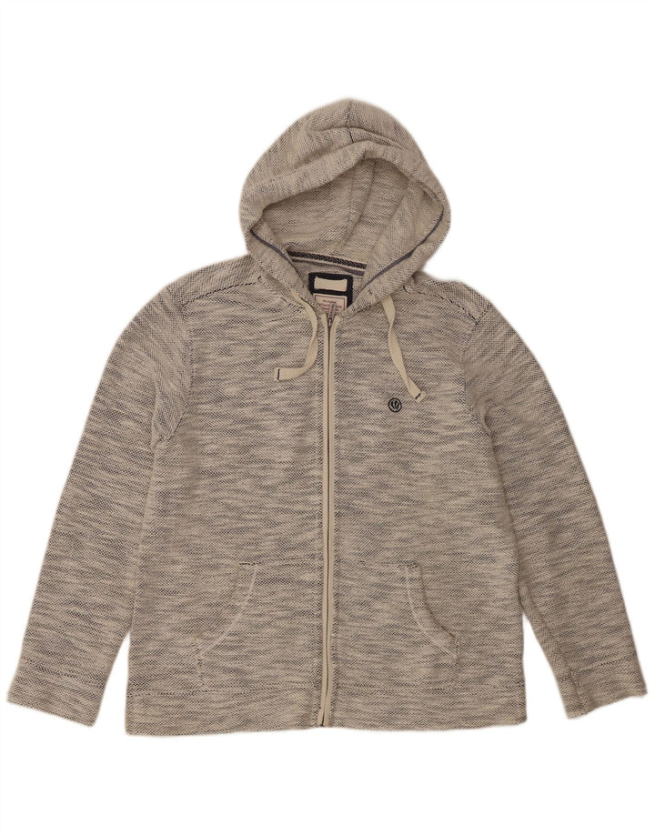 Fat Face Herren-Kapuzenpullover mit Reißverschluss, groß, grau gefleckte Baumwolle