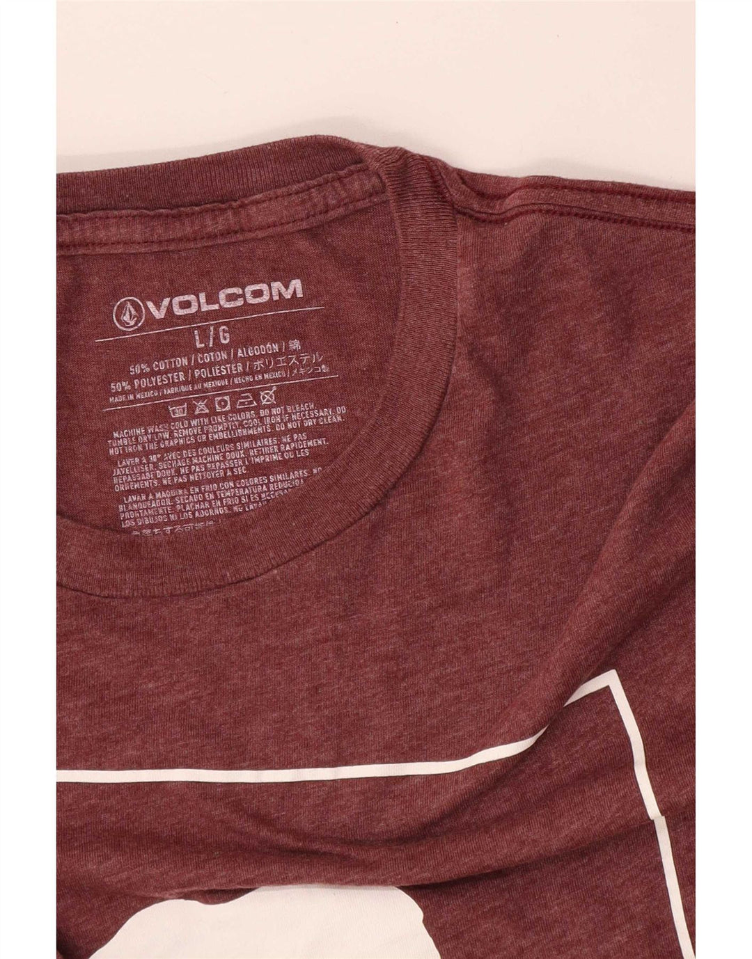 Volcom Herren-T-Shirt mit Grafik, groß, Burgunderrot, Baumwolle