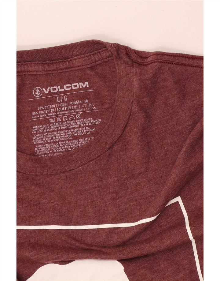 Volcom Herren-T-Shirt mit Grafik, groß, Burgunderrot, Baumwolle