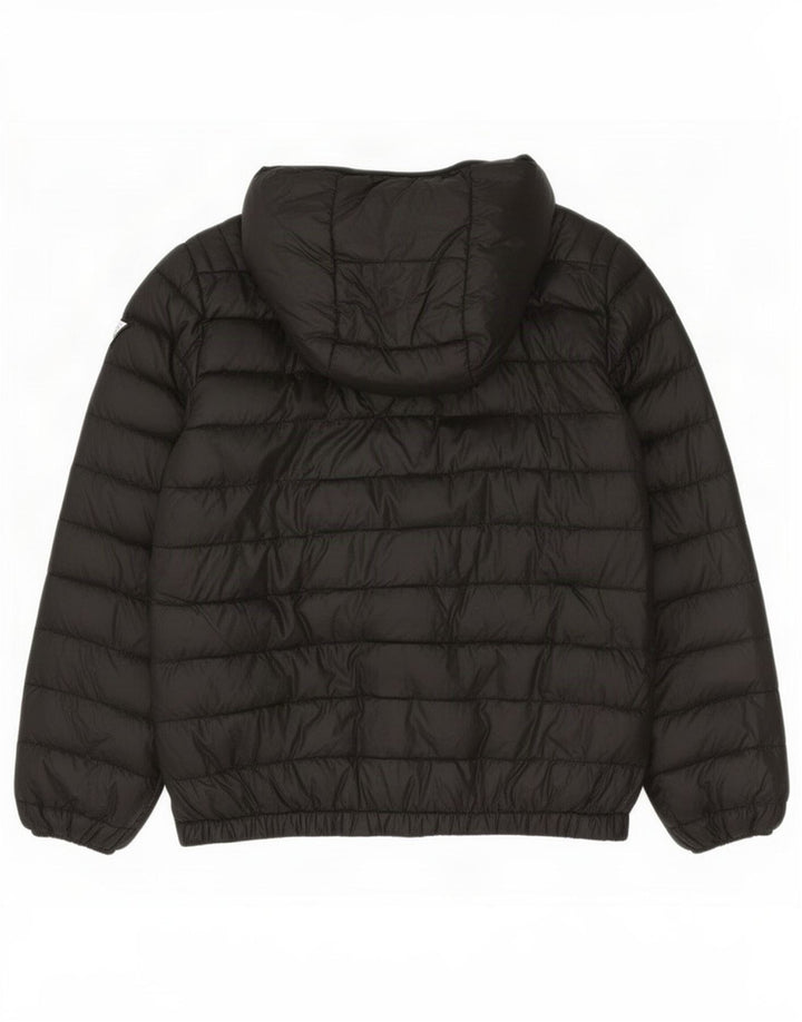 Guess Wattierte Jungenjacke mit Kapuze, 9–10 Jahre, schwarzes Polyester