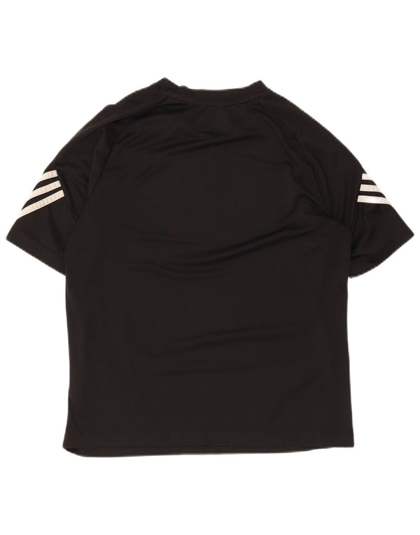 Adidas Damen Climalite Graphic T-Shirt Top UK 12 Medium Schwarz Polyester