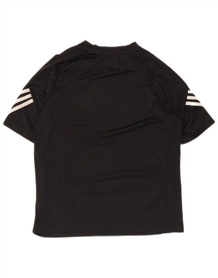 Adidas Damen Climalite Graphic T-Shirt Top UK 12 Medium Schwarz Polyester
