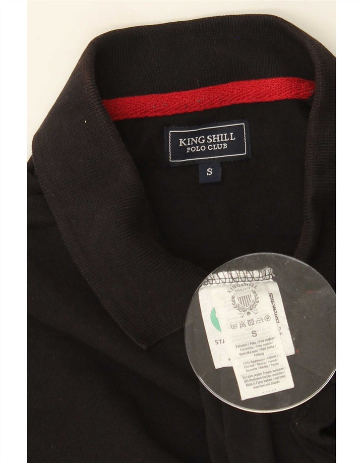 Herren-Poloshirt mit Grafik, Größe S, schwarze Baumwolle