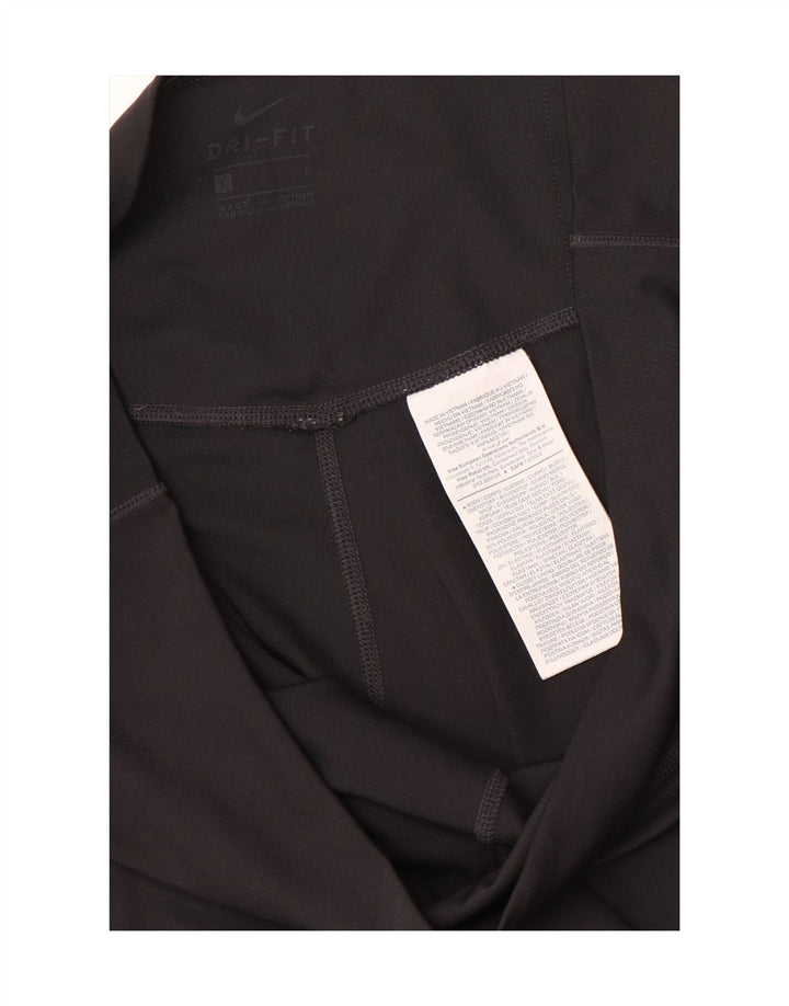 Nike Damen Dri Fit Graphic Leggings UK 14 Large Schwarz Polyester