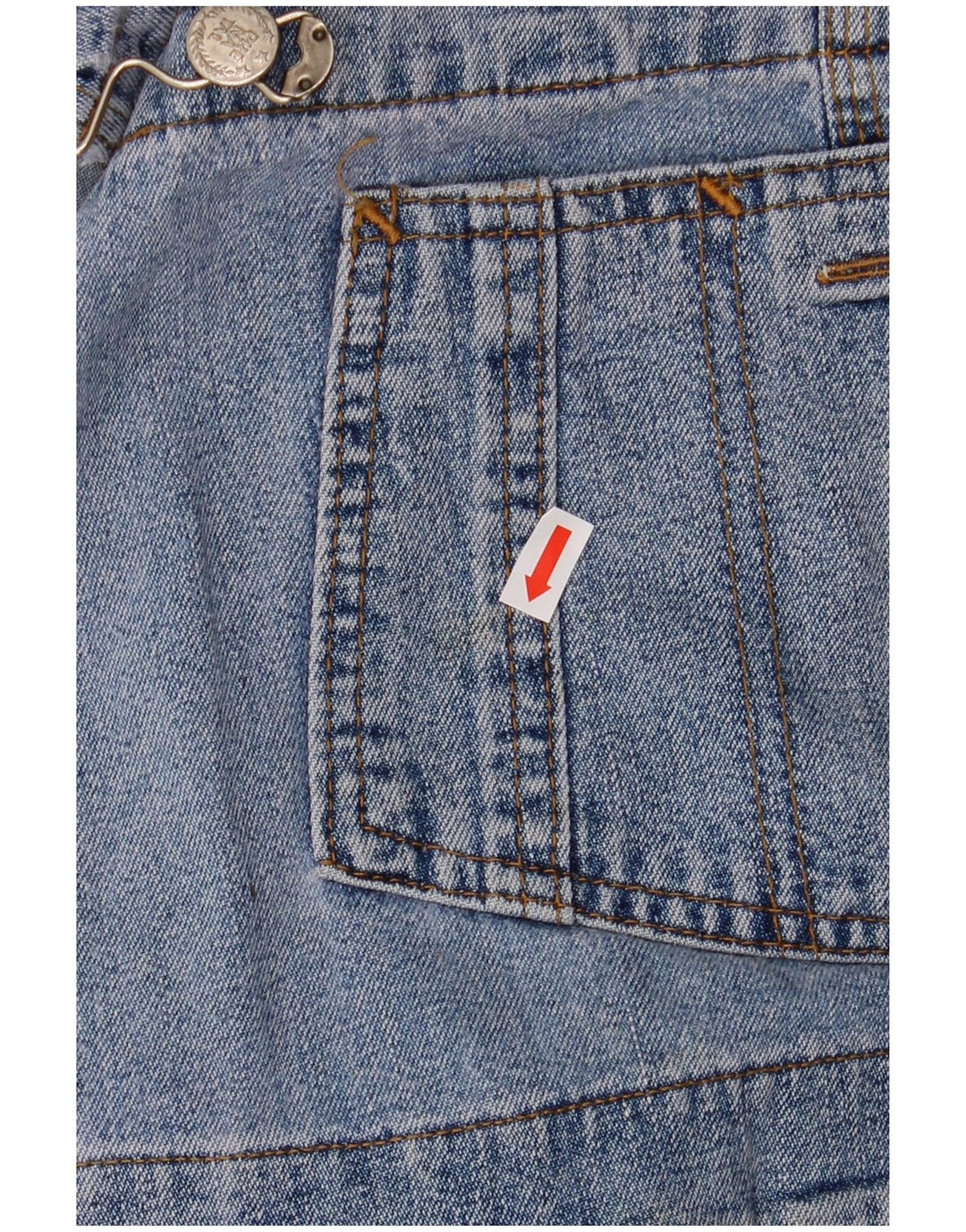 Vintage Damen Umstands-Latzhose, Jeans, Größe L, W40, L30, Blau, Baumwolle