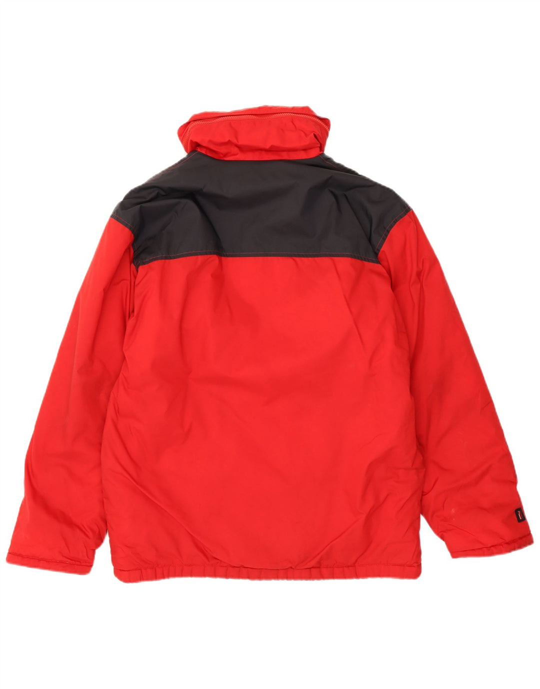 Ellesse Herren-Windjacke mit Kapuze, IT 48, mittelrotes Colourblock-Nylon