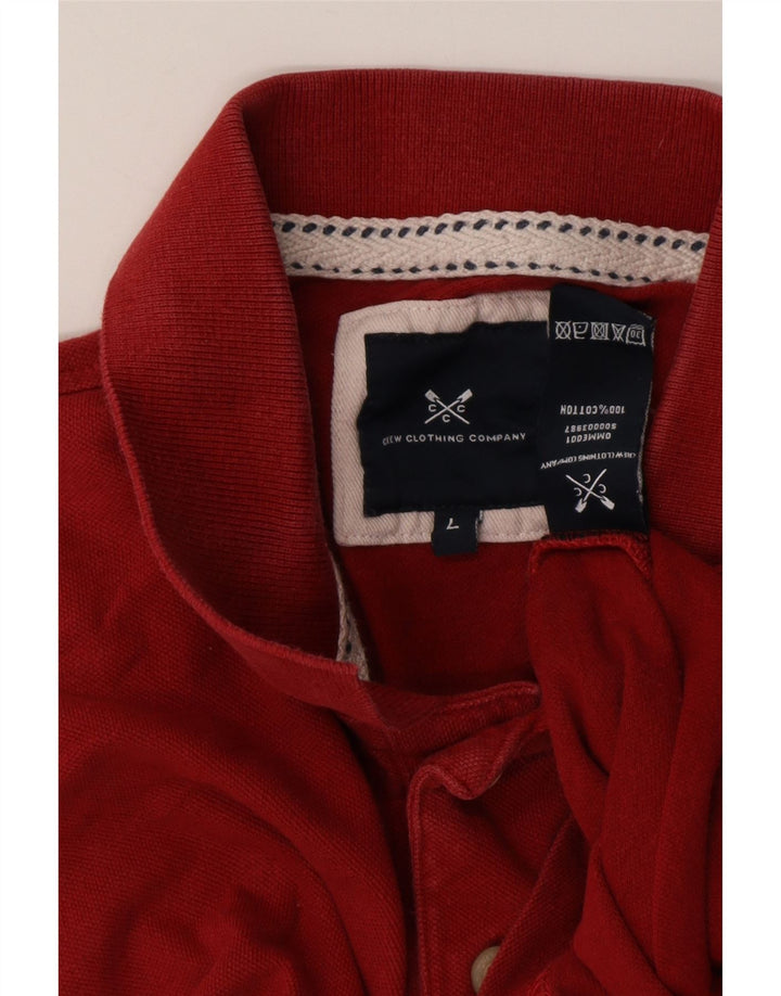 CREW CLOTHING Herren-Poloshirt, groß, rote Baumwolle