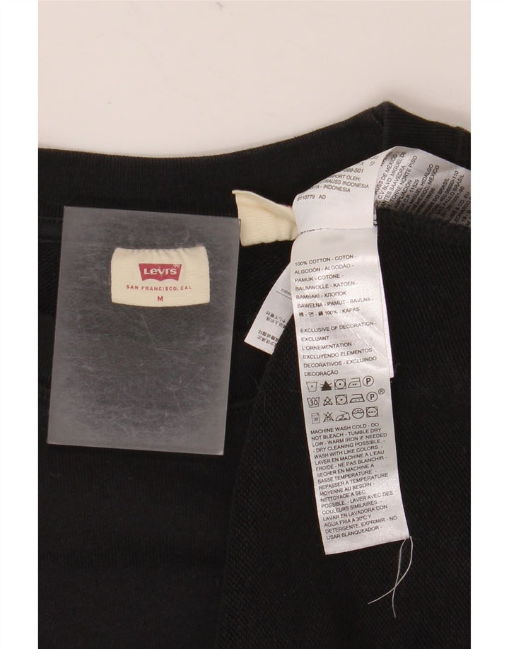 LEVI'S Damen-Sweatshirt-Pullover UK 14 Mittelschwarze Baumwolle