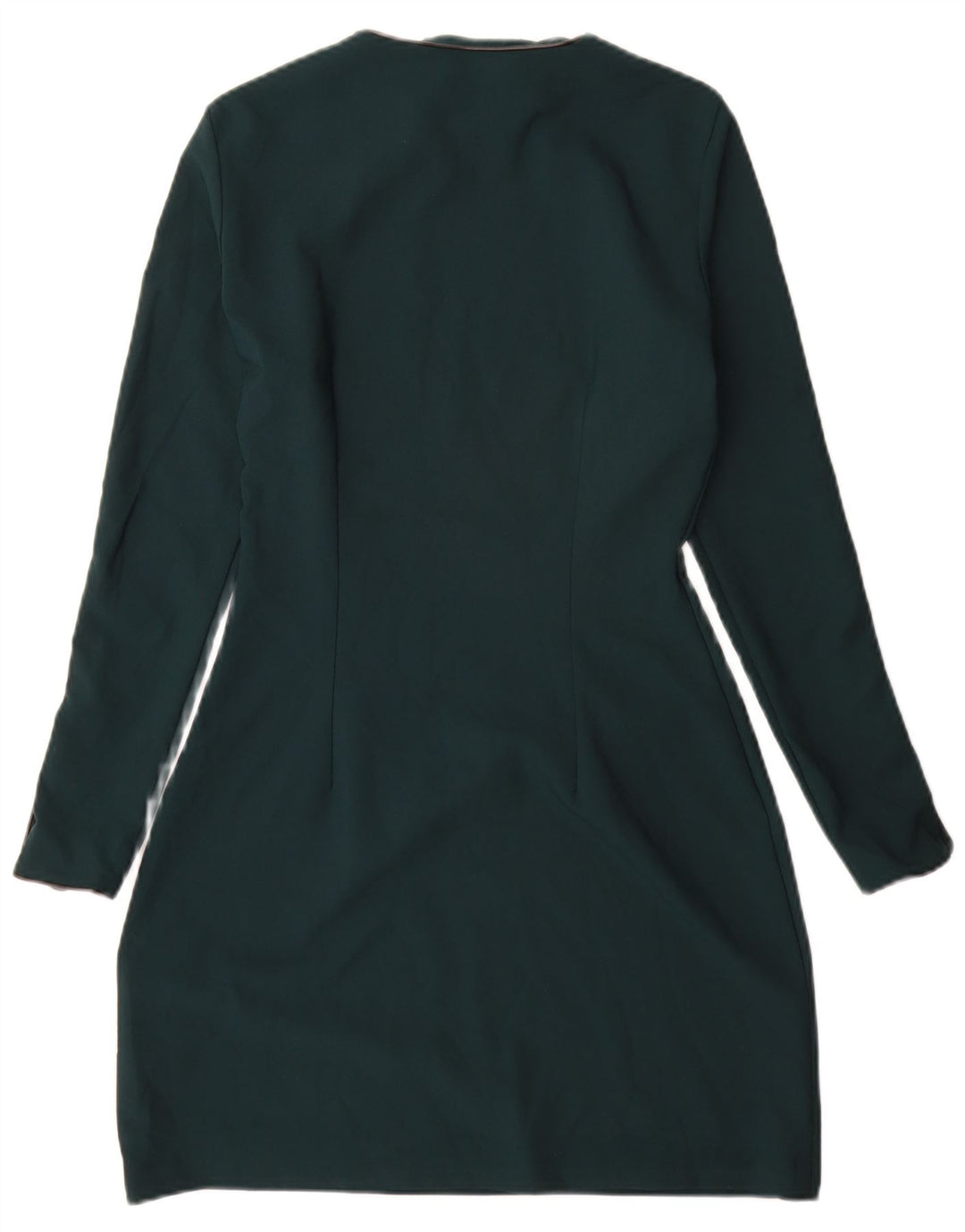 Zara Damen Langarm-Etuikleid UK 10 Small Grün Polyester