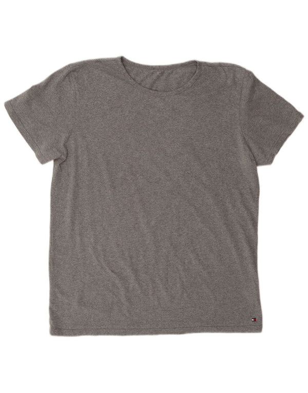 Tommy Hilfiger Damen T-Shirt Top UK 18 XL Grau Baumwolle