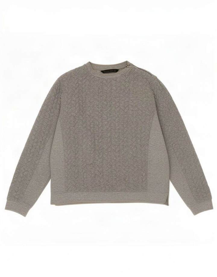 Zara Damen Sweatshirt-Pullover UK 14 Mittelgrau