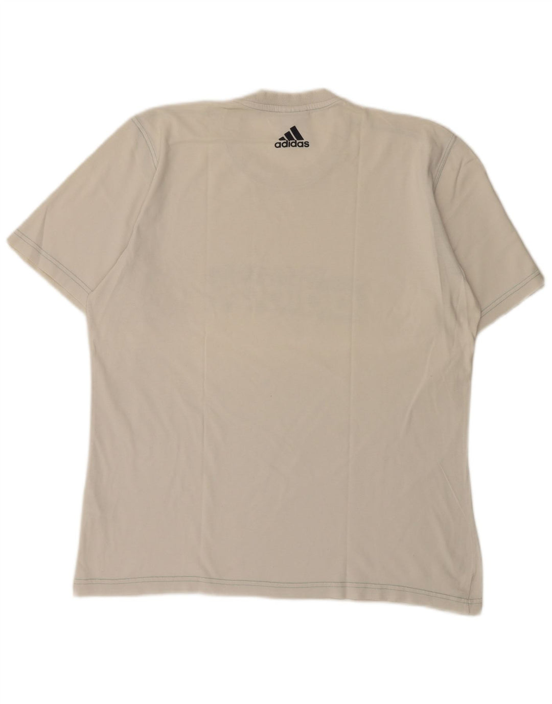 Adidas Herren Grafik-T-Shirt-Oberteil aus mittelweißer Baumwolle