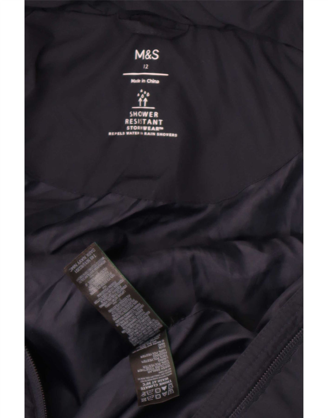 Marks & Spencer Wattierte Damenjacke mit Kapuze, UK 12, Mittelmarineblau