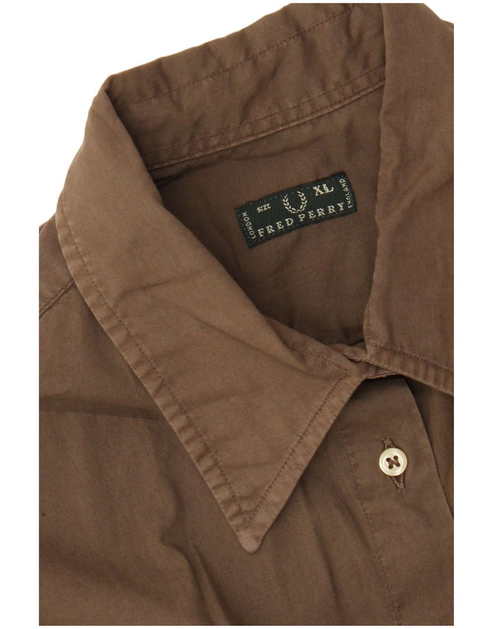 Fred Perry Damenhemd UK 18 XL Braune Baumwolle