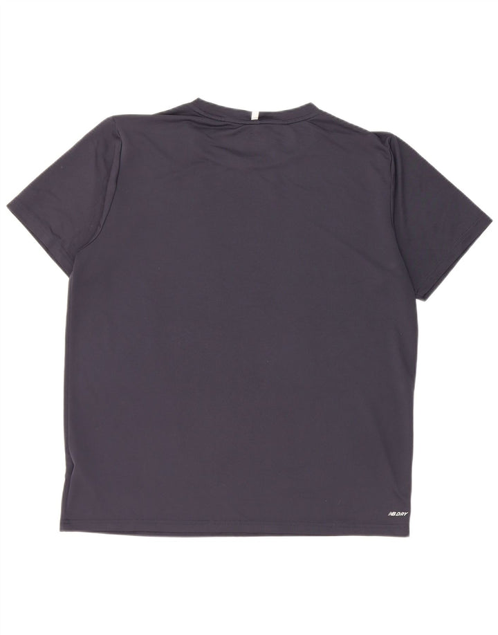 New Balance Herren T-Shirt Top Large Marineblau Polyester