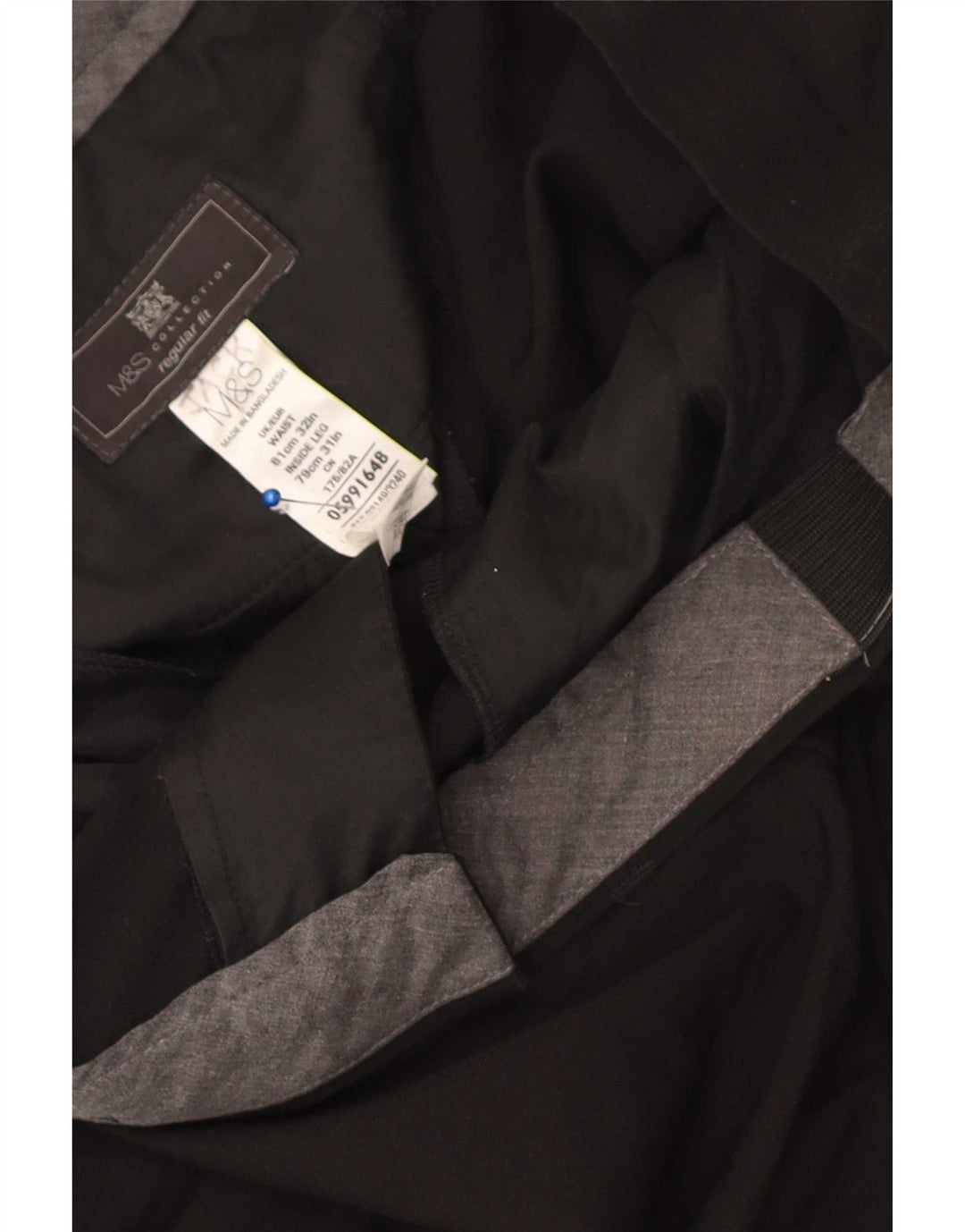 Marks & Spencer Herren-Anzughose, gerade, normale Passform, W32, L31, Schwarz