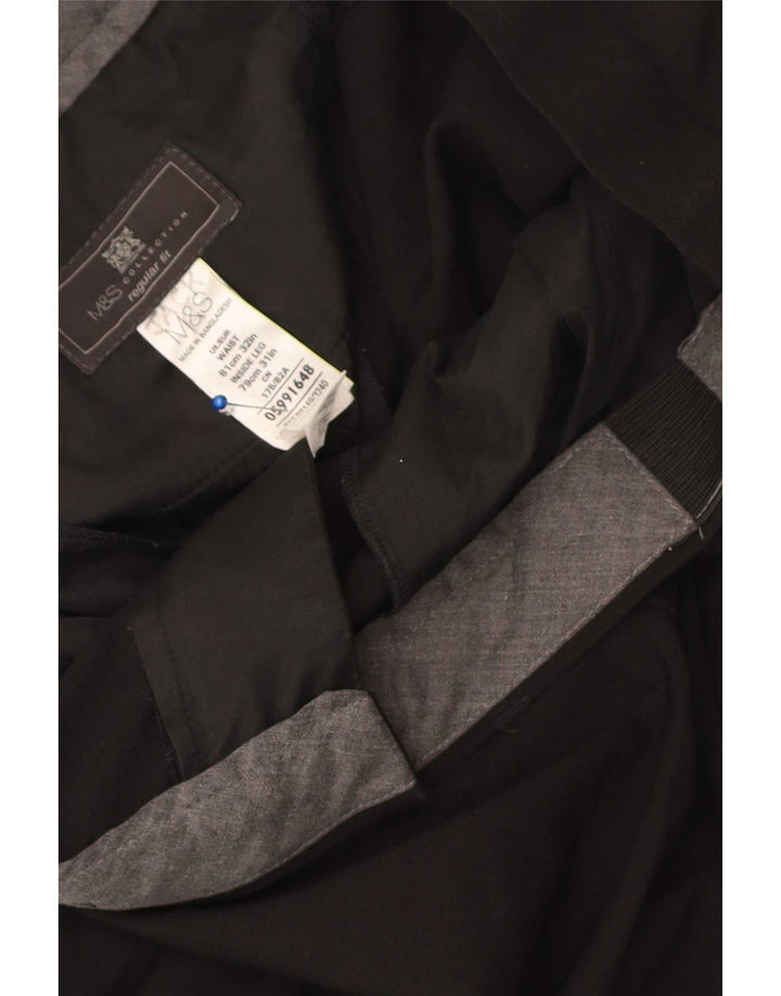 Marks & Spencer Herren-Anzughose, gerade, normale Passform, W32, L31, Schwarz