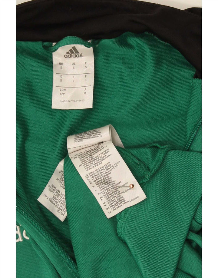Adidas Herren-Trainingsanzug-Top-Jacke, klein, grünes Farbblock-Polyester