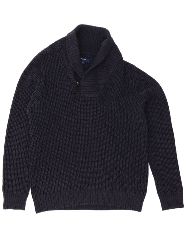 Gant Herren-Pullover mit Schalkragen, mittlere marineblaue Baumwolle