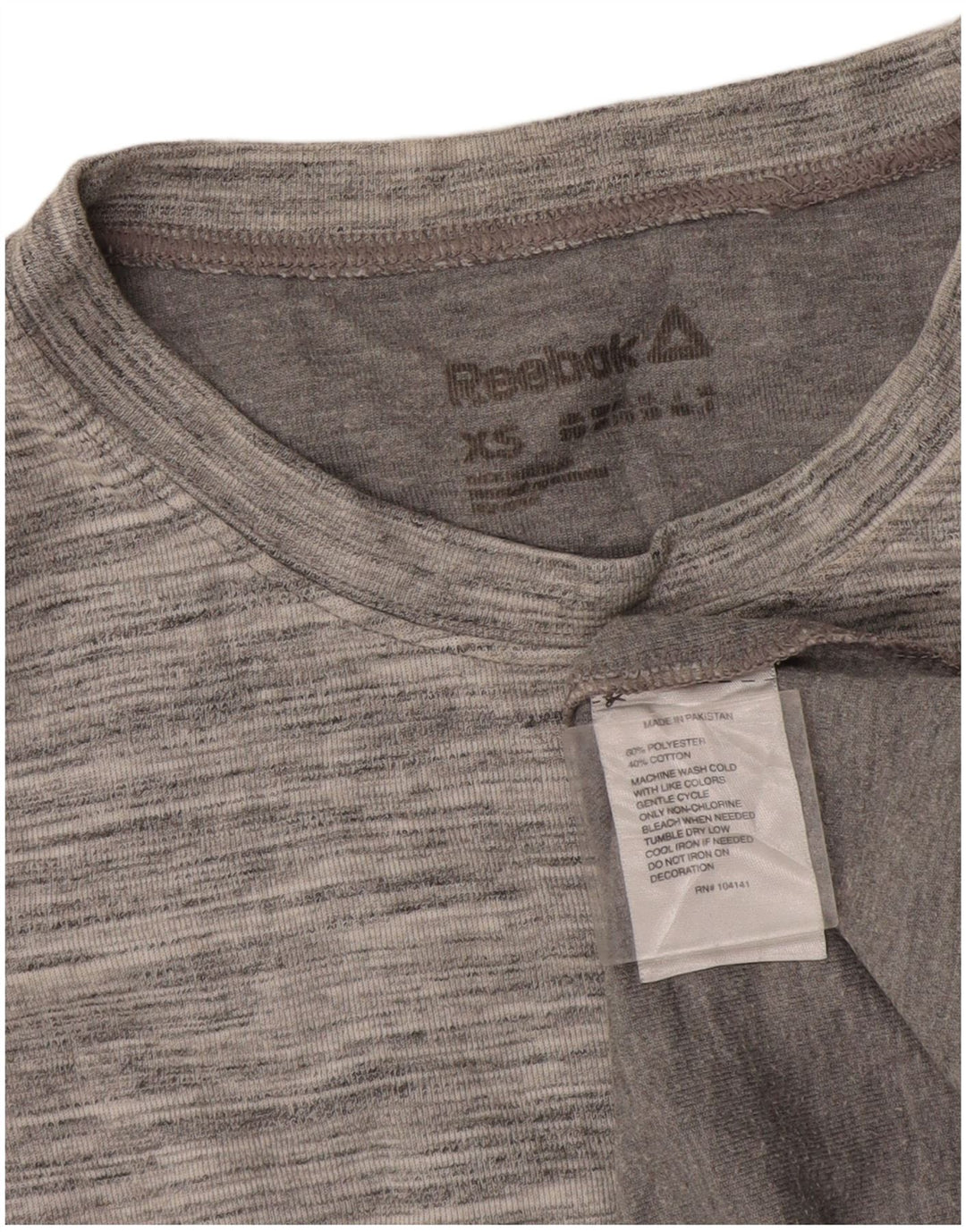 Reebok Damen Top Langarm UK 6 XS Grau geflecktes Polyester
