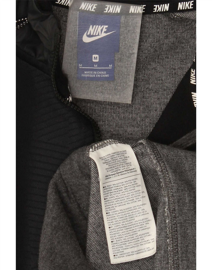 Nike Herren-Kapuzenpullover mit Reißverschluss, mittelgraue Colourblock-Baumwolle