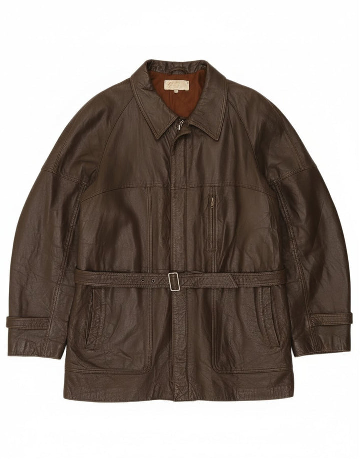 Vintage Herren Lederjacke IT 52 XL Braunes Leder