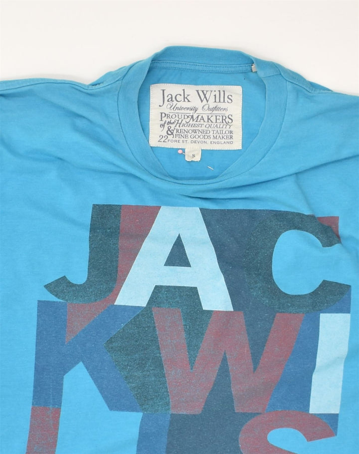 JACK WILLS Mens Graphic T-Shirt Top Small Blue Cotton | Vintage Jack Wills | Thrift | Second-Hand Jack Wills | Used Clothing | Messina Hembry 