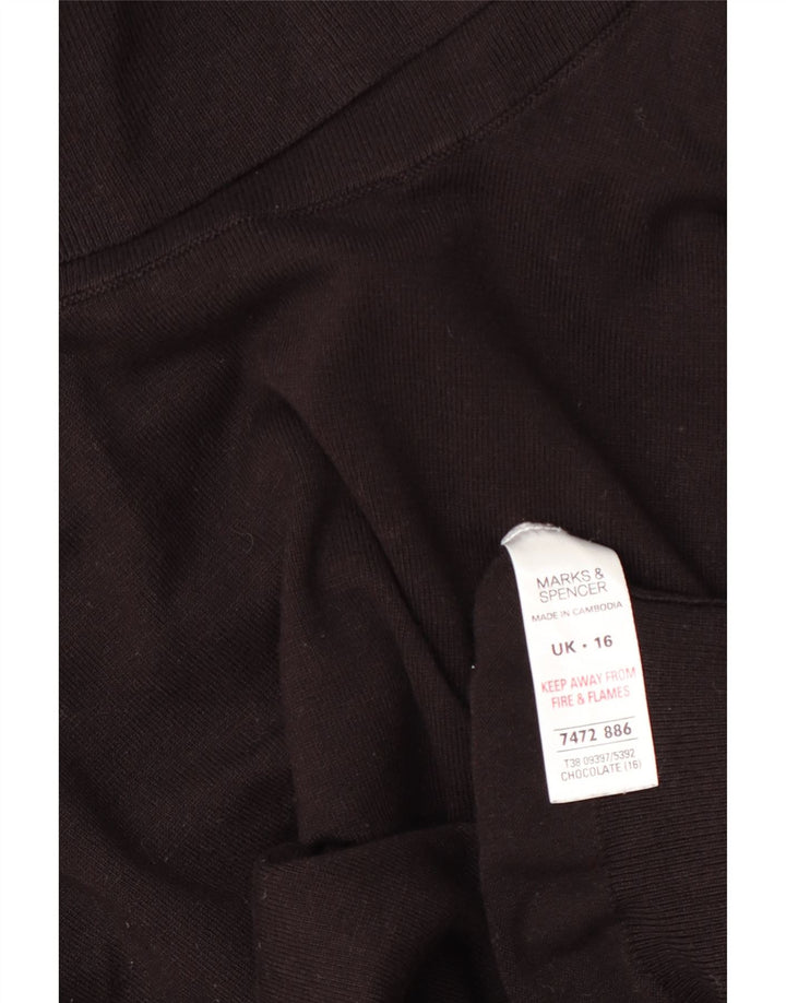 Marks & Spencer Rollkragenpullover für Damen, UK 16, Größe L, braun, Viskose