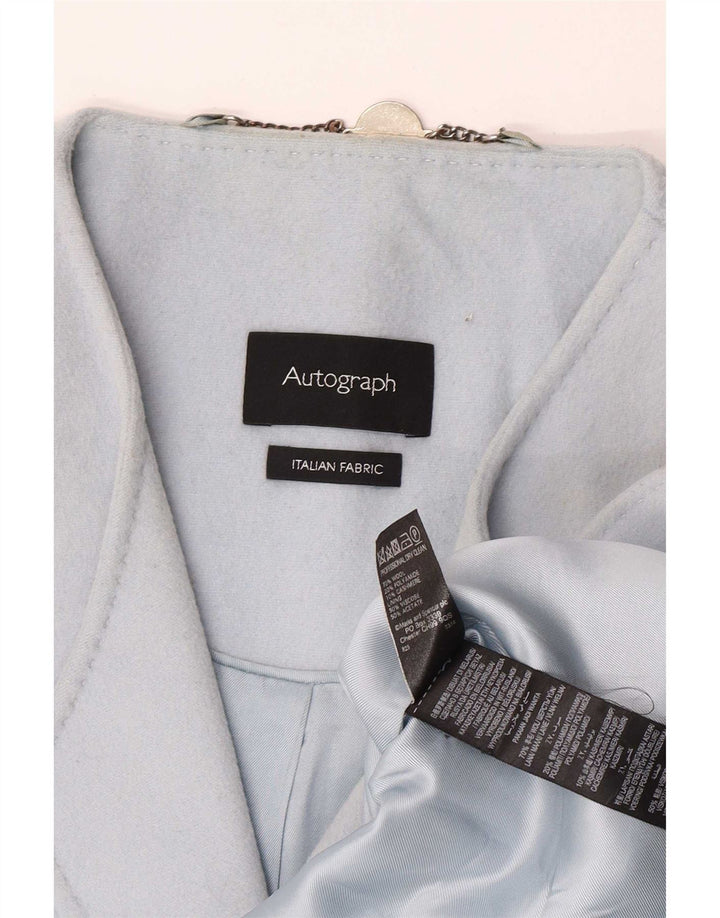 Marks & Spencer Damen Autograph Mantel UK 12 Mittelblau Klassisch