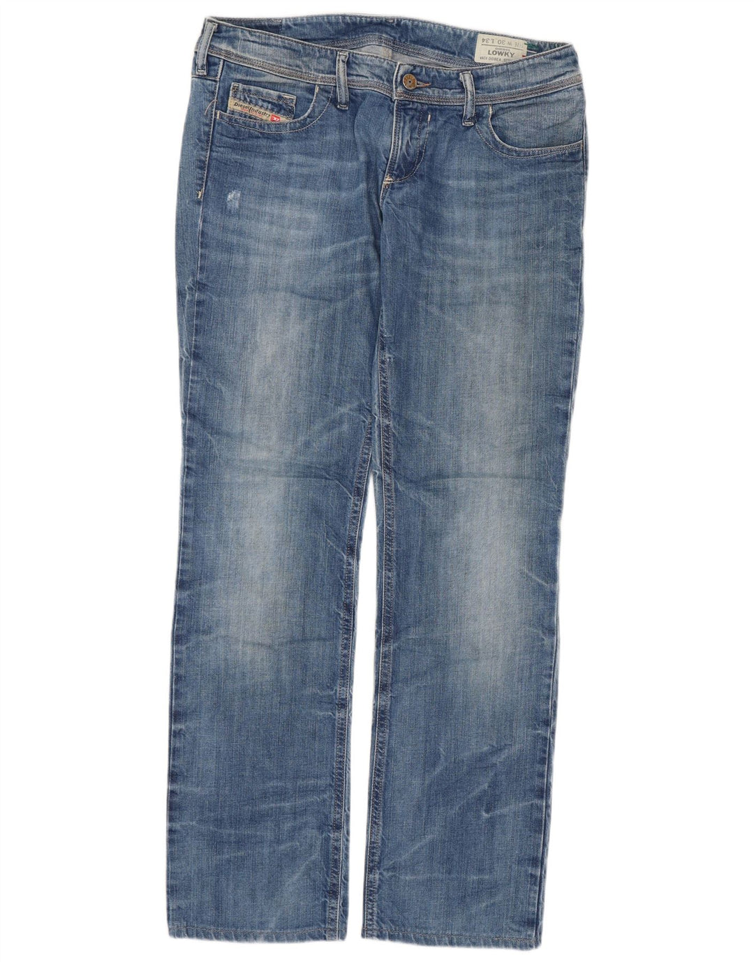 Diesel Damen Lowky Straight Jeans W30 L29 Blaue Baumwolle