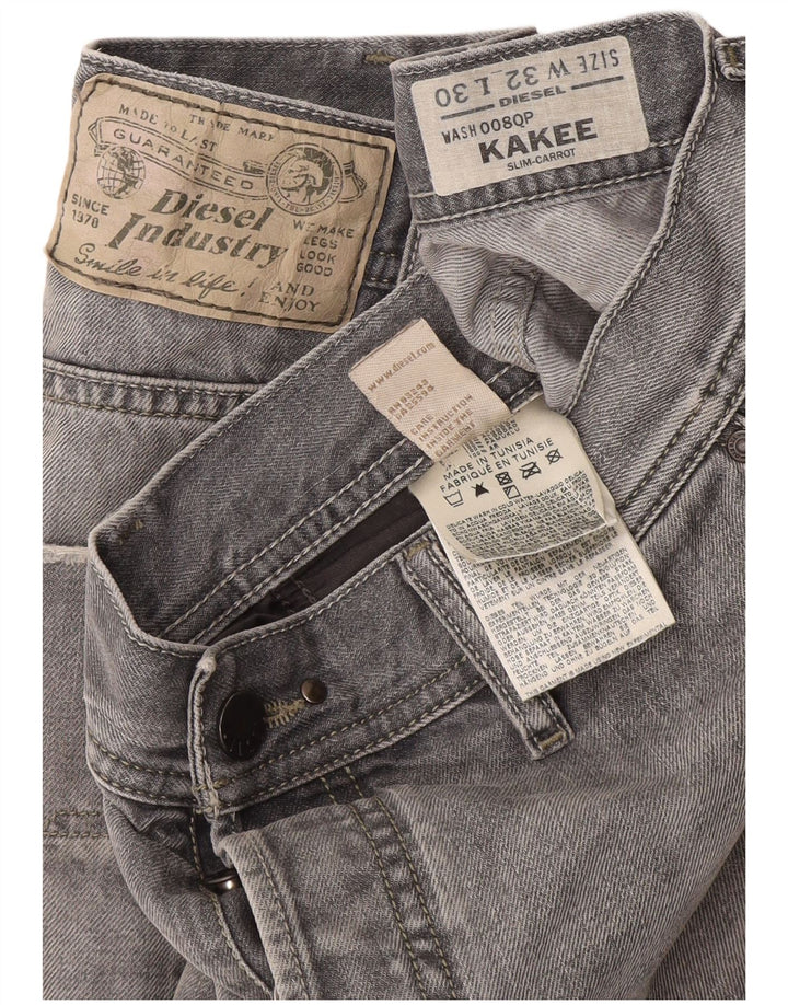 Diesel Herren Kakee Carrot Slim Jeans W32 L30 Graue Baumwolle