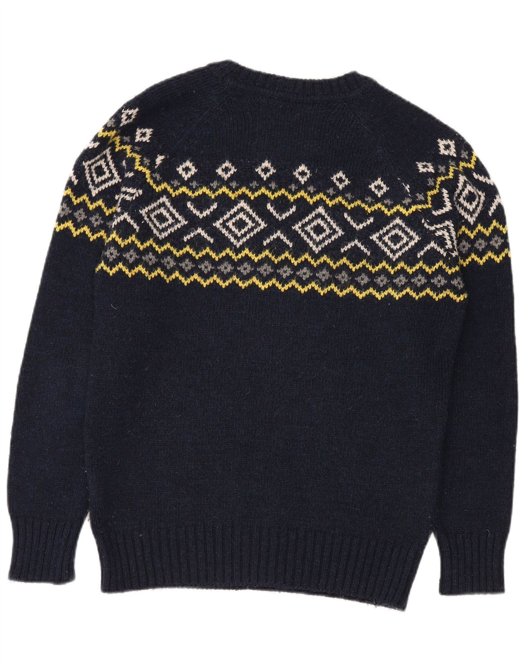 Superdry Herren-Pullover mit Rundhalsausschnitt, mittleres Marineblau, Fair-Isle-Acryl