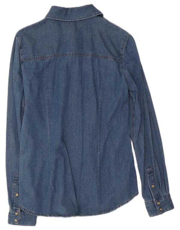 Massimo Dutti Damen Jeanshemd UK 10 Small Blau