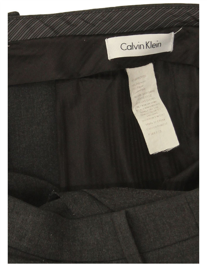 Calvin Klein Herren gerade Anzughose W34 L29 Grau Polyester