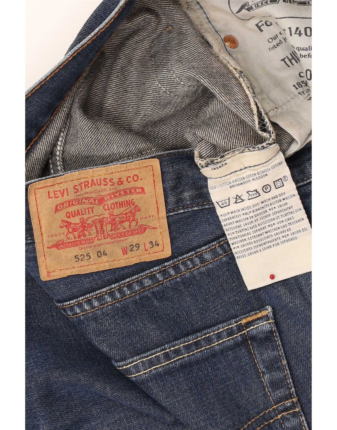 Levi's Herren 525 Bootcut Jeans W29 L34 Blaue Baumwolle